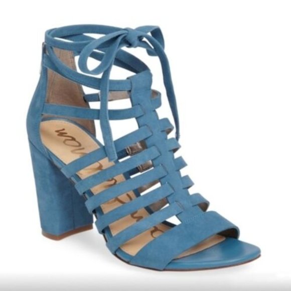 Sam Edelman Shoes - Sam Edelman Yarina Caged Suede Sandals / Pumps in Teal Size 7.5